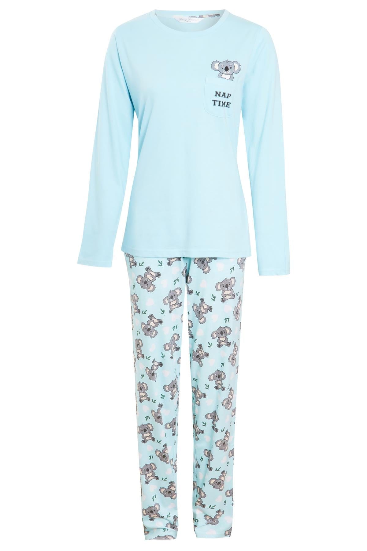 Women's Koala Bear Cotton Pyjama Set 100 Percent Cotton Elasticated Waistband