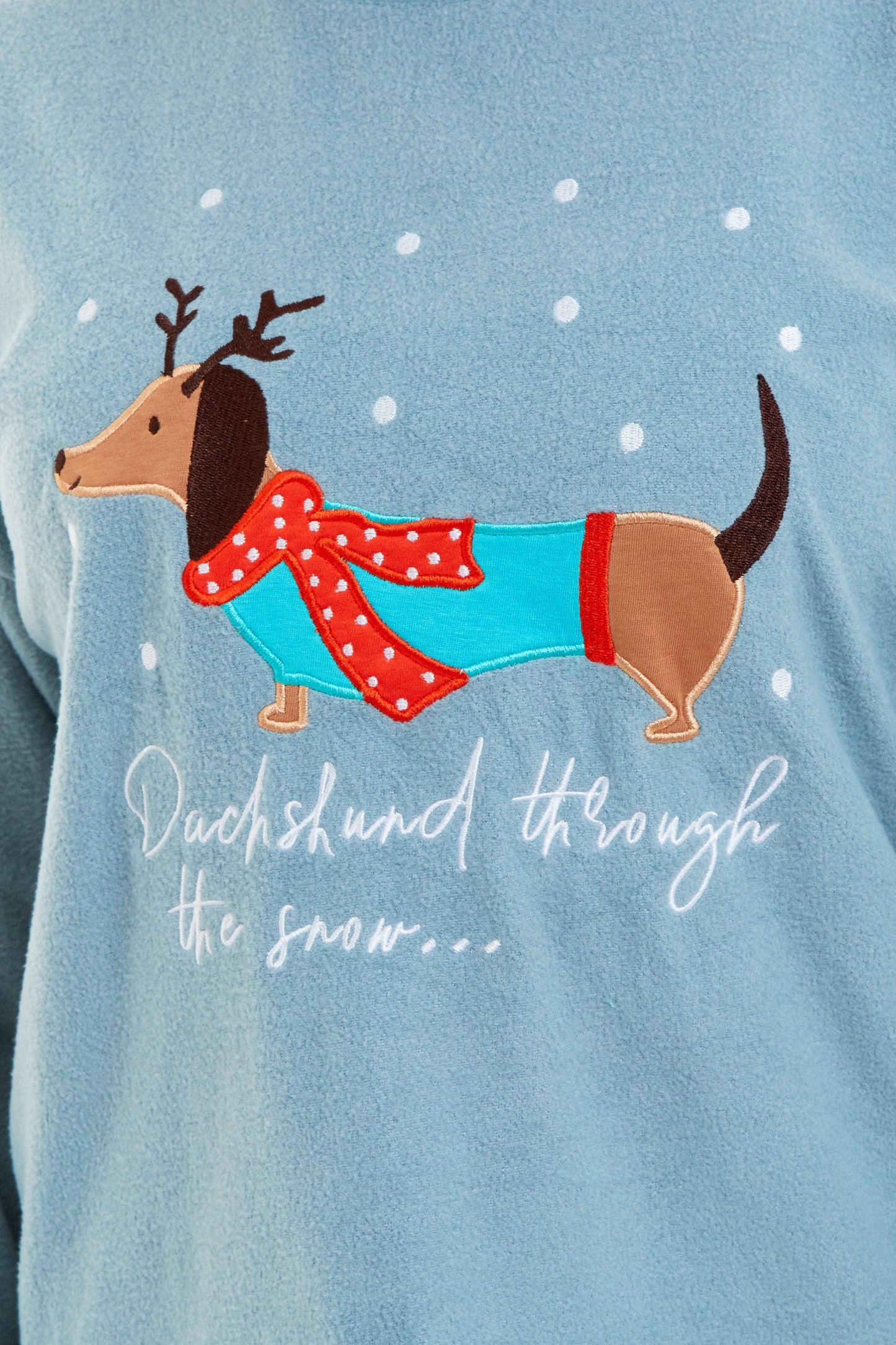 OLIVIA ROCCO Women's Dachshund Polar Fleece Pyjama Set, Cozy Winter Sleepwear, Sizes Small To XL, Daisy Dreamer Collection, Home Lounge