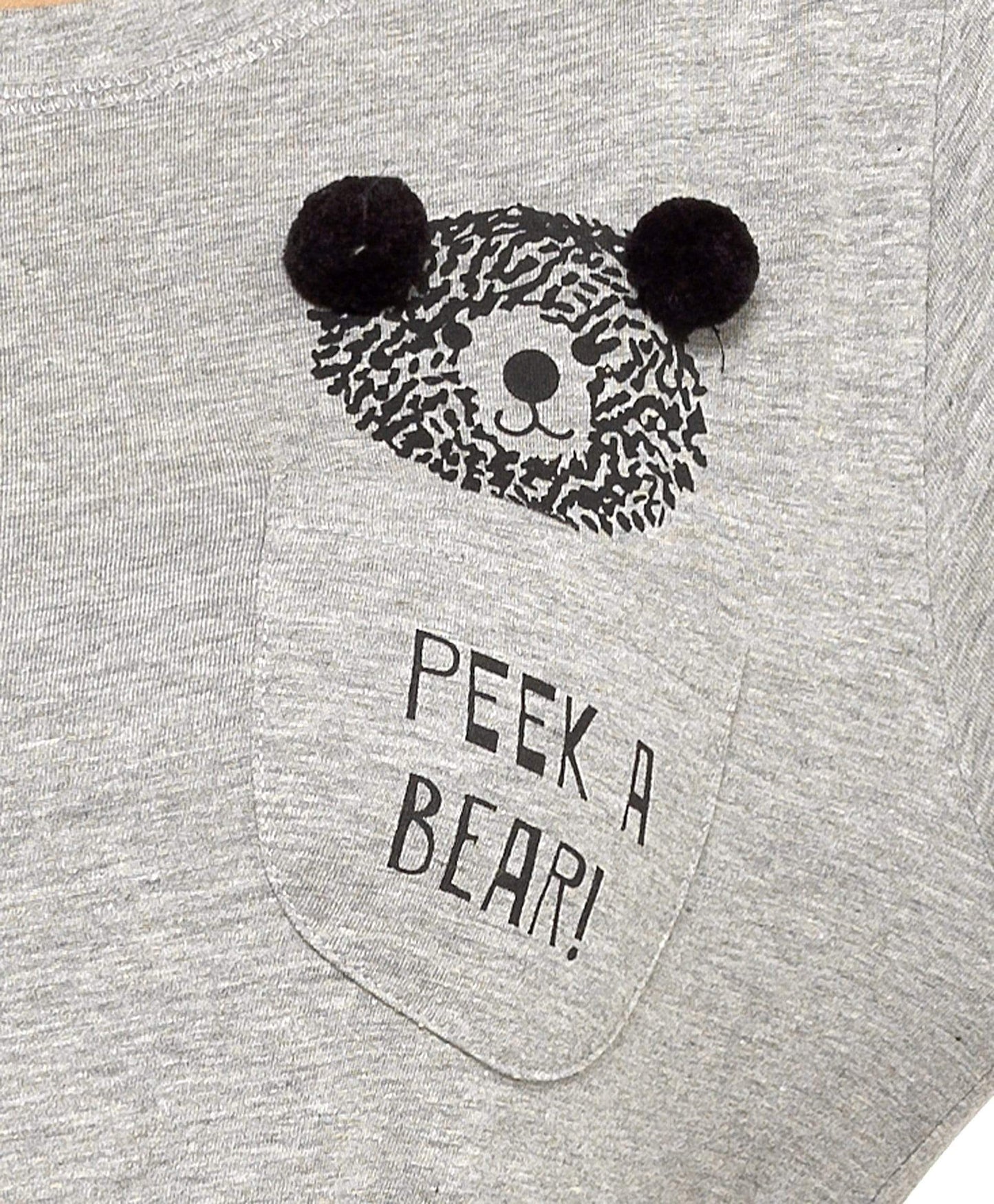 OLIVIA ROCCO Womens Grey Cotton Pyjama Set With Teddy Bear Design Long Sleeve Top Elasticated Bottoms Cosy Breathable Nightwear In Various Sizes