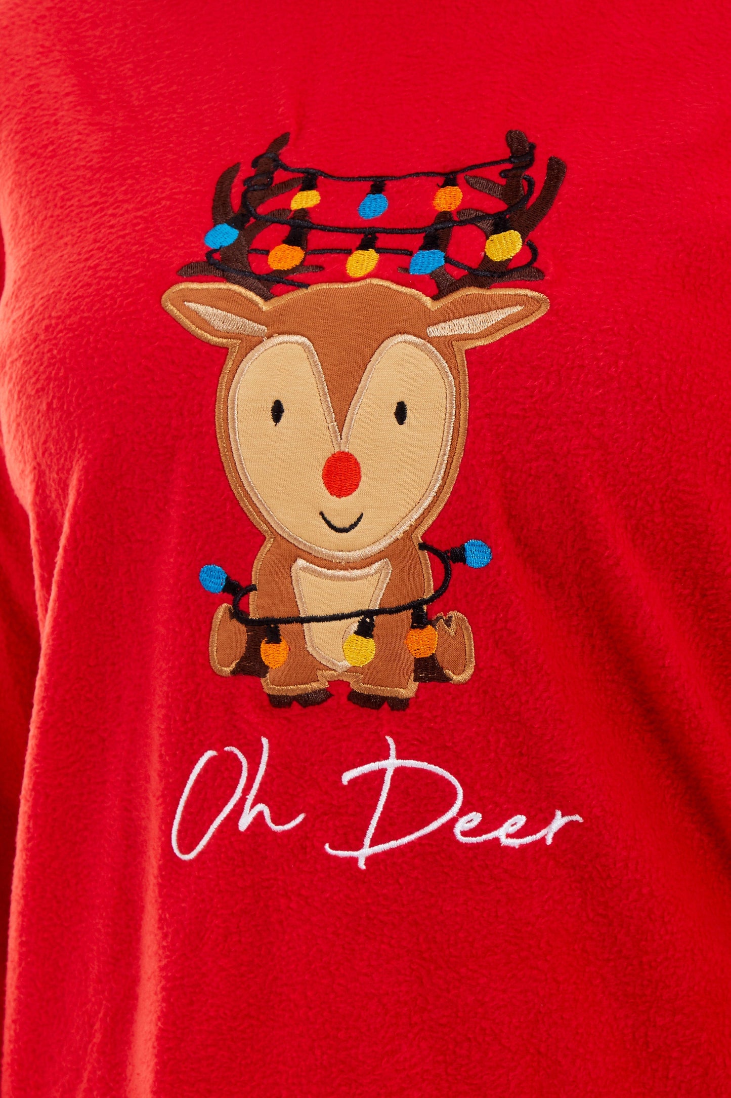 OLIVIA ROCCO Women's Polar Fleece Pyjama Set Festive Reindeer Pattern UltraSoft Winter Nightwear Loungewear Gift Idea For Christmas