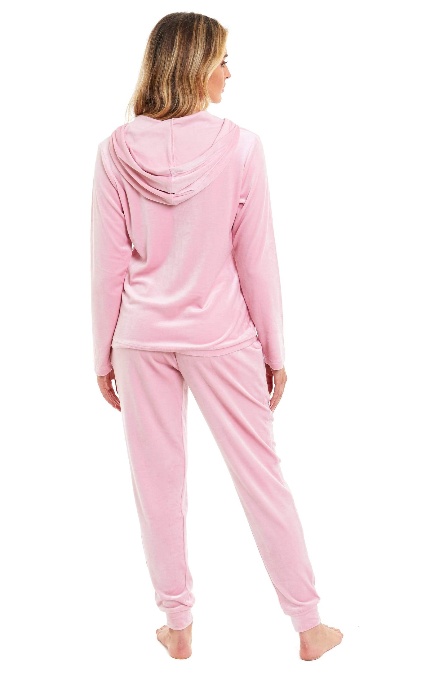 OLIVIA ROCCO Women's Velour Soft Touch Hooded Pyjama Set for Lounging and Sleep - Warm, Stretchable Nightwear Sizes 8-22